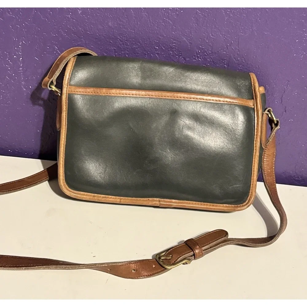 Vintage Coach Compartment Bag 9850 Forrest Green Tabac Spectator Crossbody Rare